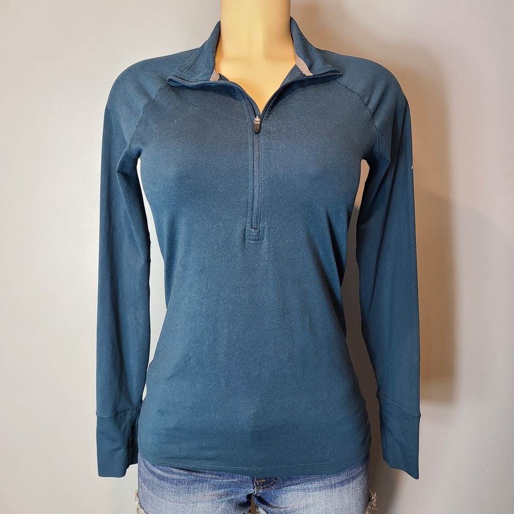 Eddie Bauer Women Size Small First Ascent Zip Pullover FreeHeat Pro Blue Green